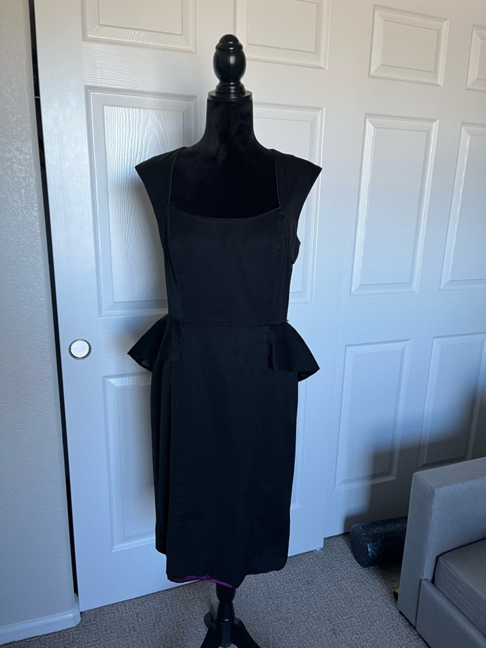 White House Black Market Black Peplum Midi Dress